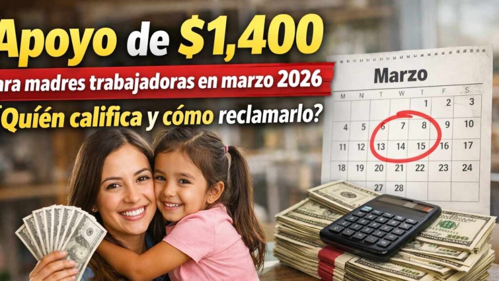 Apoyo de $1,400 para madres trabajadoras en marzo 2026 — quién califica y cómo reclamarlo
