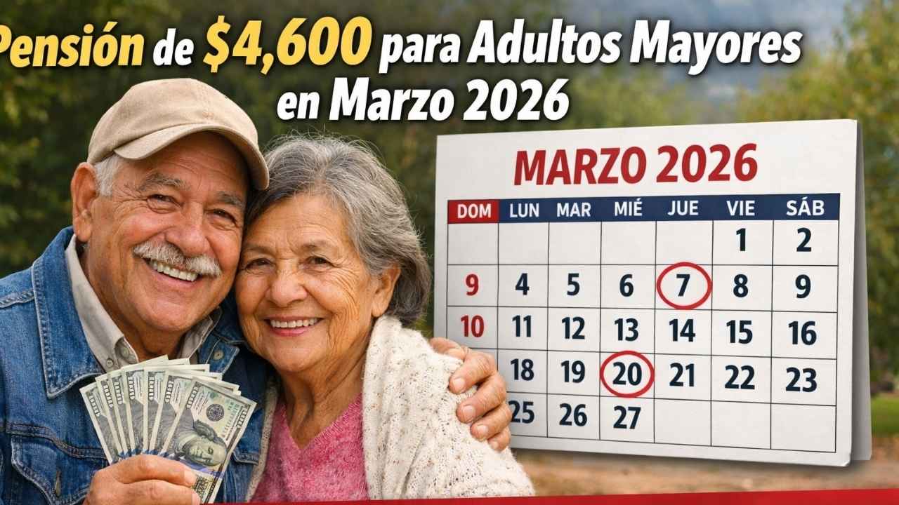 pensión de $4,600 para adultos mayores en marzo 2026 — cómo solicitar y fechas de pago confirmadas
