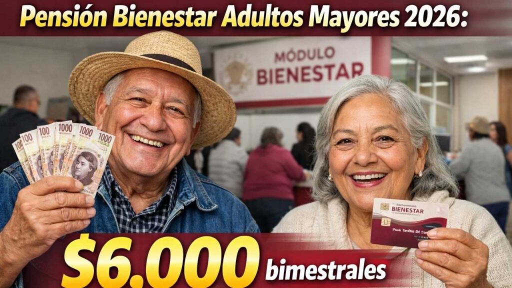 Pensión Bienestar Adultos Mayores 2026: $6,000 bimestrales, requisitos fáciles y fechas exactas de pago marzo–abril