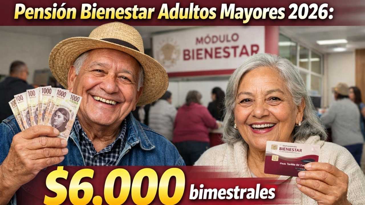 Pensión Bienestar Adultos Mayores 2026: $6,000 bimestrales, requisitos fáciles y fechas exactas de pago marzo–abril