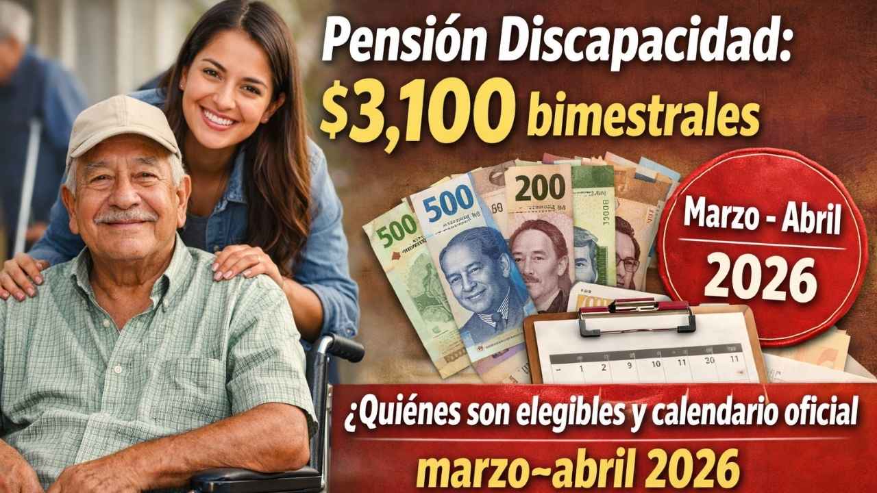 Pensión Discapacidad: $3,100 bimestrales, quiénes son elegibles y calendario oficial marzo–abril 2026