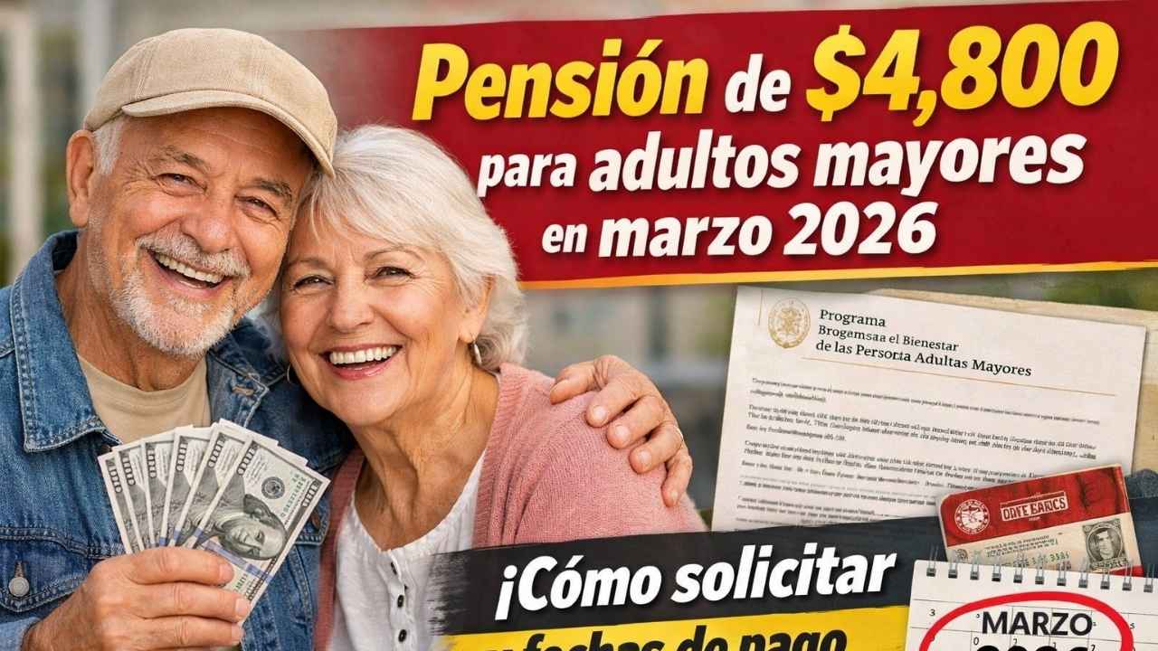 pensión de $4,800 para adultos mayores en marzo 2026 — cómo solicitar y fechas de pago confirmadas