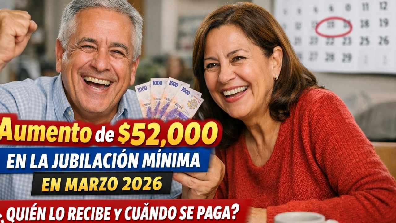 aumento de $52,000 en la jubilación mínima en marzo 2026 — quién lo recibe y cuándo se paga