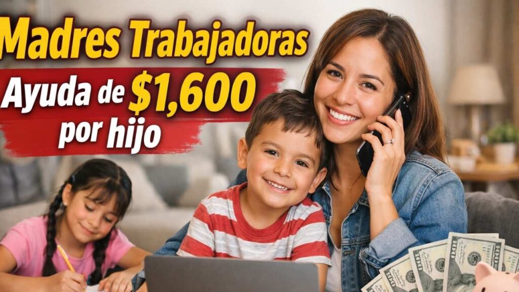 Madres trabajadoras: ayuda de $1,600 por hijo, pasos para solicitar y cobro abril 2026