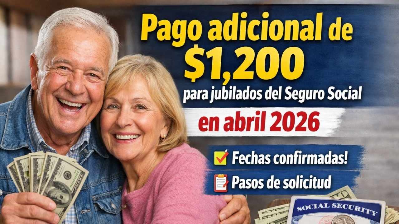 Pago adicional de $1,200 para jubilados del Seguro Social en abril 2026 — fechas confirmadas y pasos de solicitud