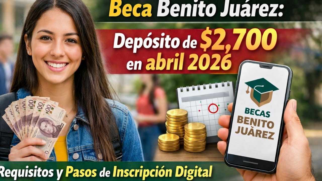 Beca Benito Juárez: depósito de $2,700 en abril 2026 — requisitos y pasos de inscripción digital