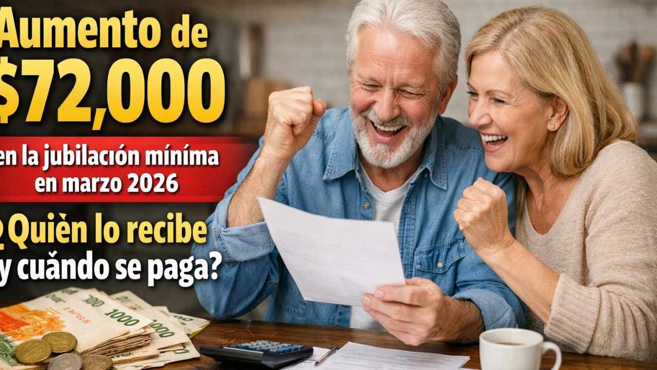 aumento de $72,000 en la jubilación mínima en marzo 2026 — quién lo recibe y cuándo se paga