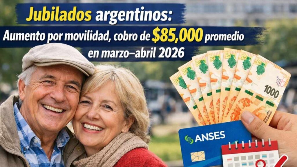 Jubilados argentinos: aumento por movilidad, cobro de $85,000 promedio en marzo–abril 2026 y cómo verificar tu fecha de pago