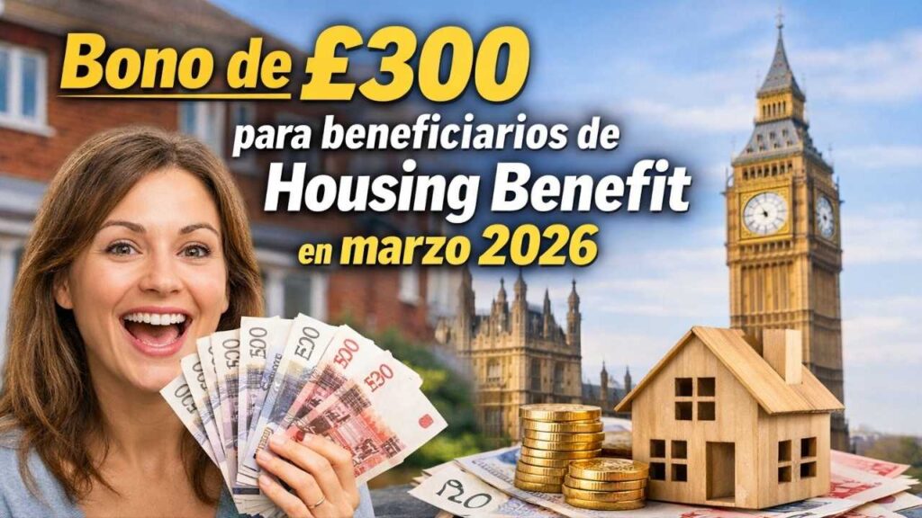 bono de £300 para beneficiarios de Housing Benefit en marzo 2026 — cómo reclamar y fechas de pago