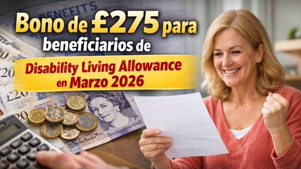 bono de £275 para beneficiarios de Disability Living Allowance en marzo 2026 — cómo reclamar y fechas de pago