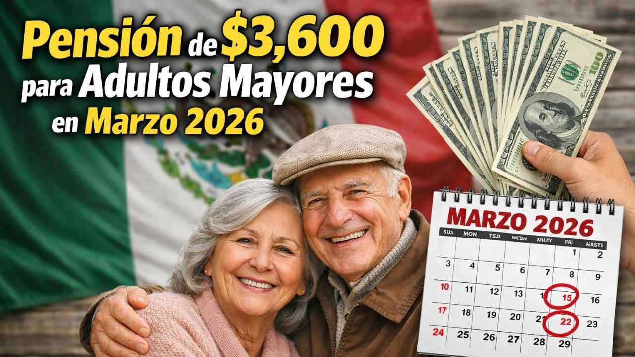 pensión de $3,600 para adultos mayores en marzo 2026 — cómo solicitar y fechas de pago confirmadas