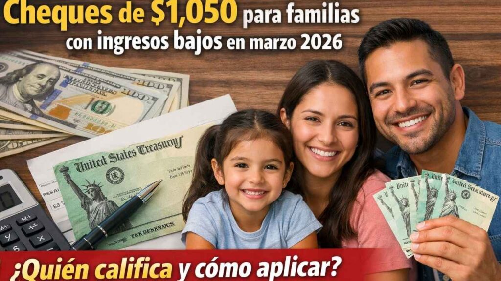 cheques de $1,050 para familias con ingresos bajos en marzo 2026 — quién califica y cómo aplicar