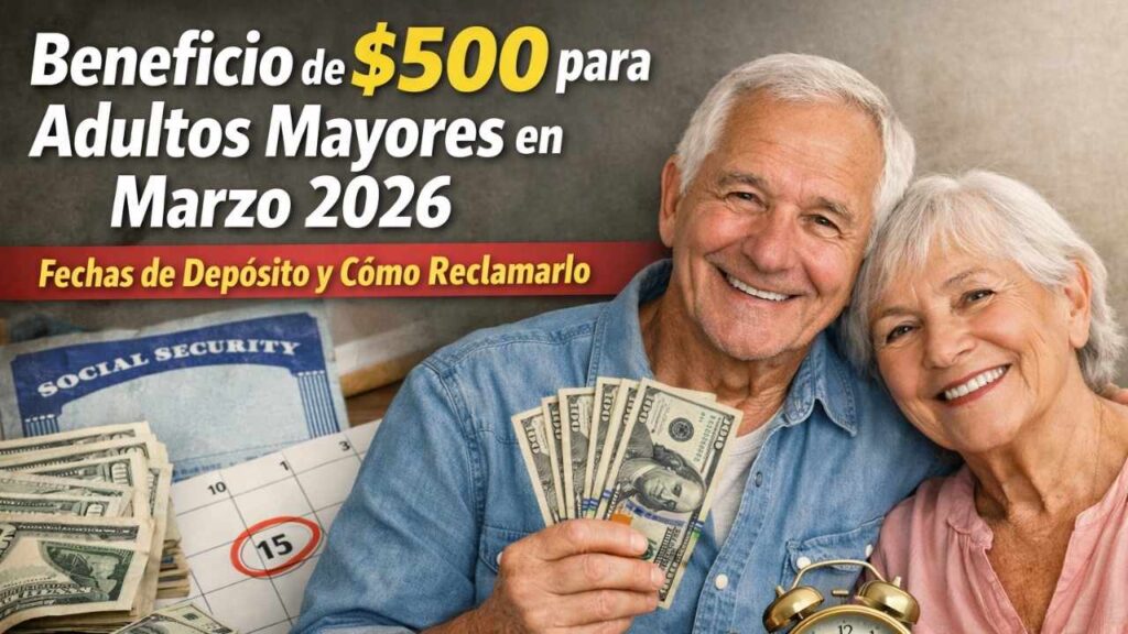 beneficio de $500 para adultos mayores en marzo 2026 — fechas de depósito y cómo reclamarlo
