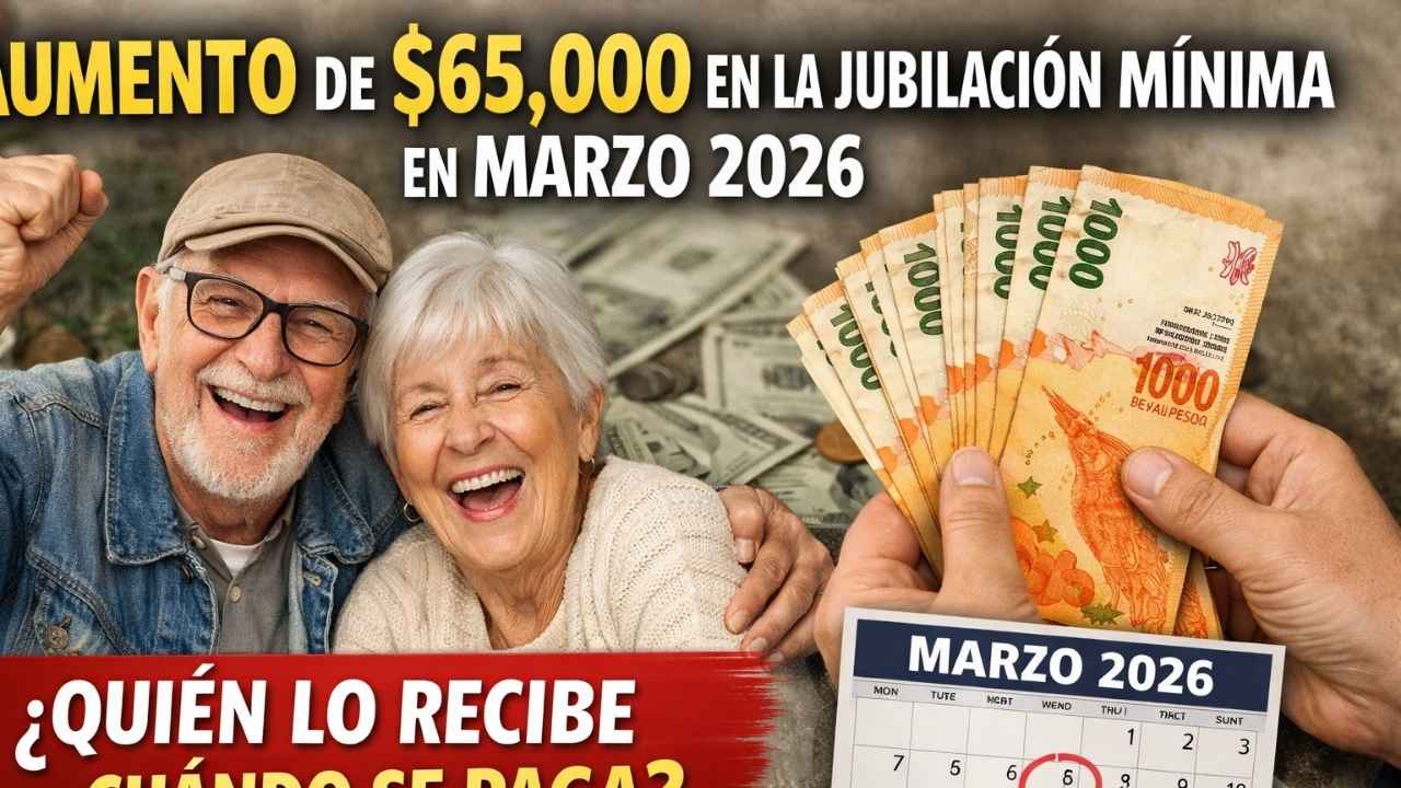 aumento de $65,000 en la jubilación mínima en marzo 2026 — quién lo recibe y cuándo se paga