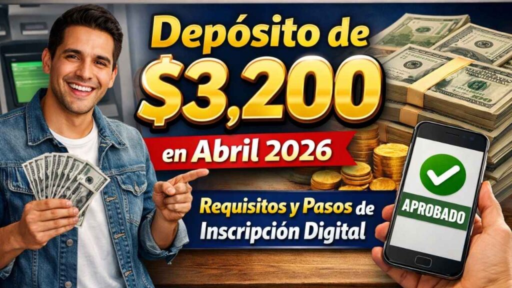 depósito de $3,200 en abril 2026 — requisitos y pasos de inscripción digital
