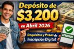 depósito de $3,200 en abril 2026 — requisitos y pasos de inscripción digital