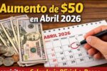 aumento de $50 en abril 2026 — requisitos y calendario oficial de pagos