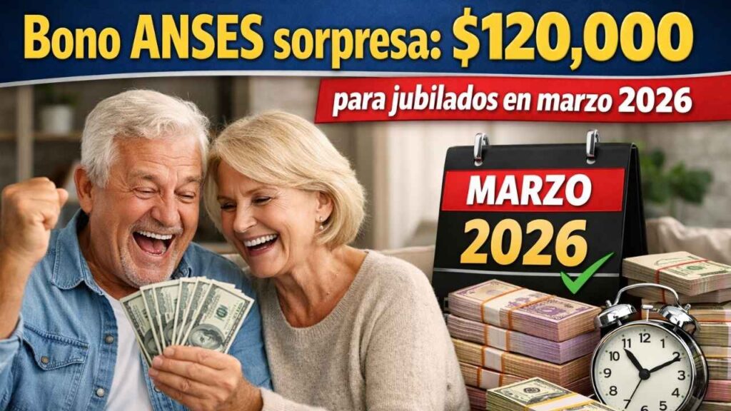 Bono ANSES sorpresa: $120,000 para jubilados en marzo 2026, cómo inscribirse y fecha de depósito confirmada