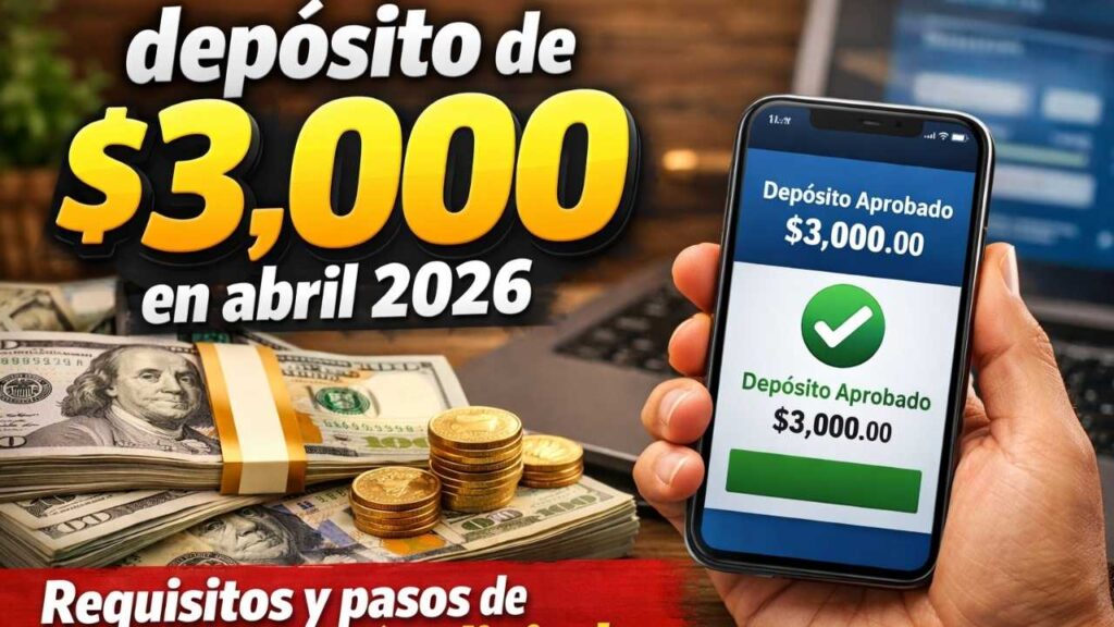 depósito de $3,000 en abril 2026 — requisitos y pasos de inscripción digital