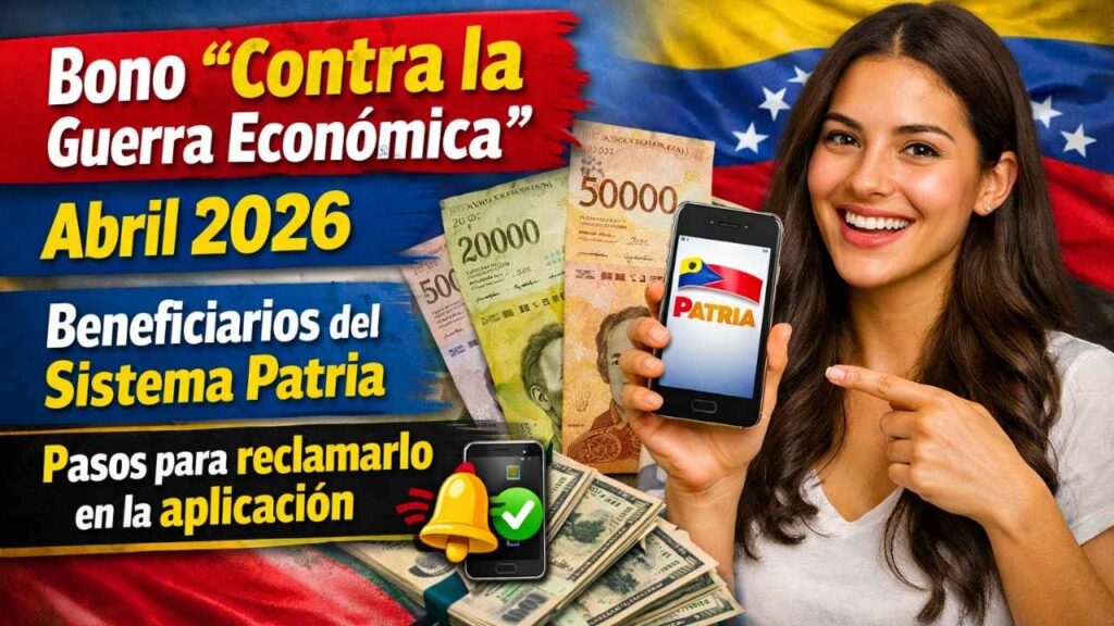 Bono “Contra la Guerra Económica” abril 2026: beneficiarios del Sistema Patria, pasos para reclamarlo en la aplicación