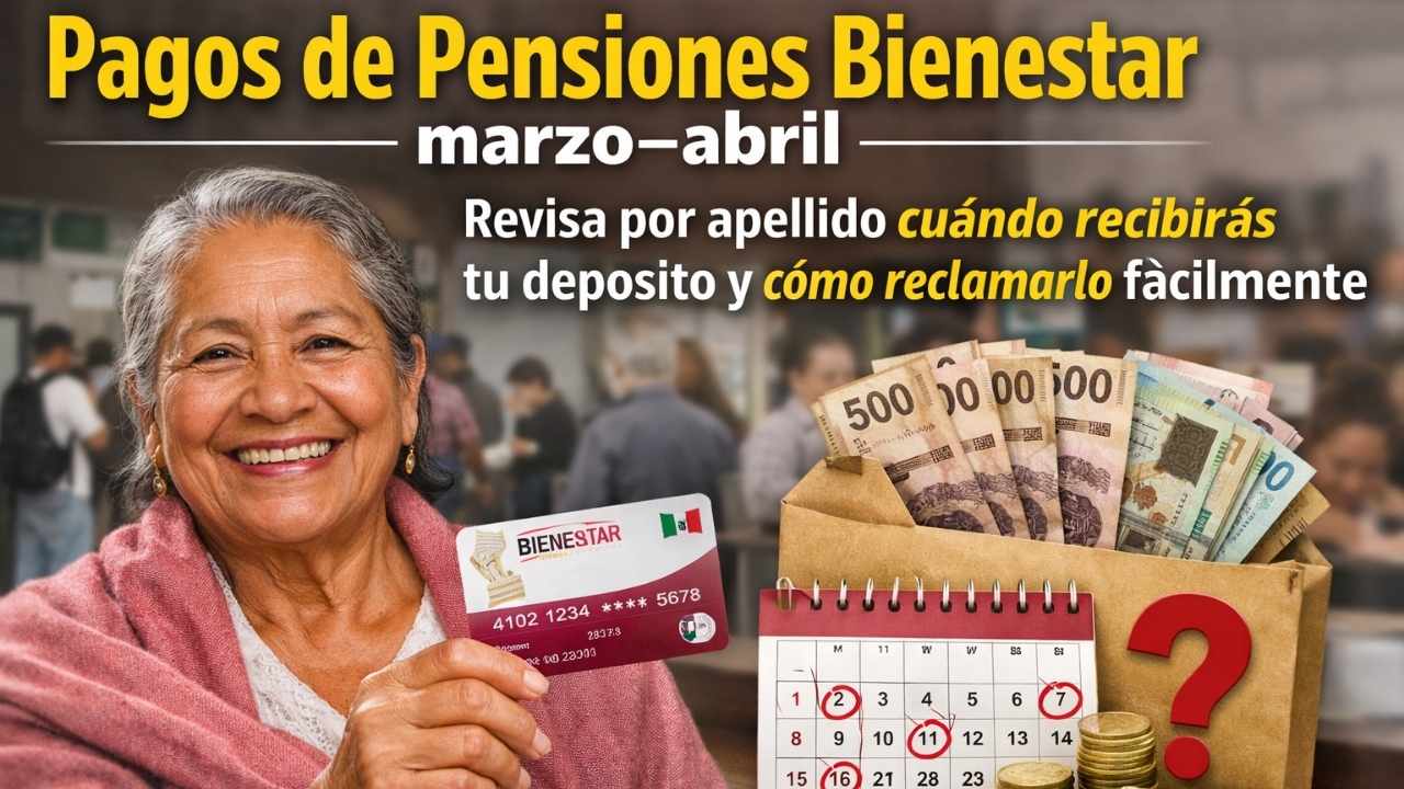 Pagos de Pensiones Bienestar marzo–abril: revisa por apellido cuándo recibirás tu depósito y cómo reclamarlo fácilmente