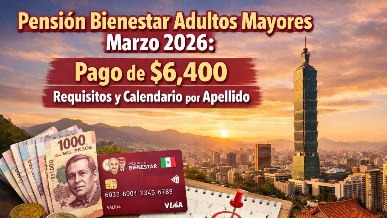 Pensión Bienestar Adultos Mayores Marzo 2026: Pago de $6,400, Requisitos y Calendario por Apellido
